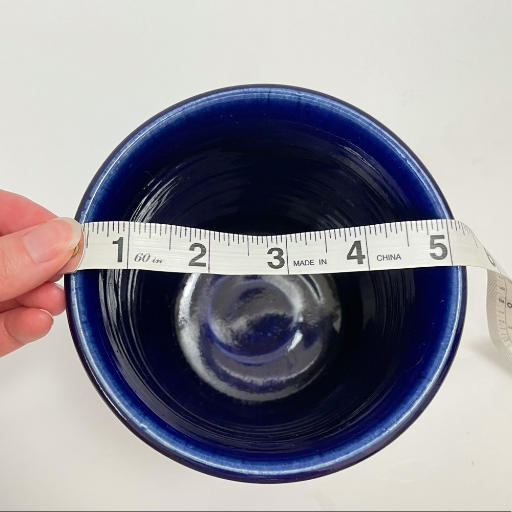 Studio Pottery Planter Signed 5”x5.25” Blue Purple - Picture 5 of 9